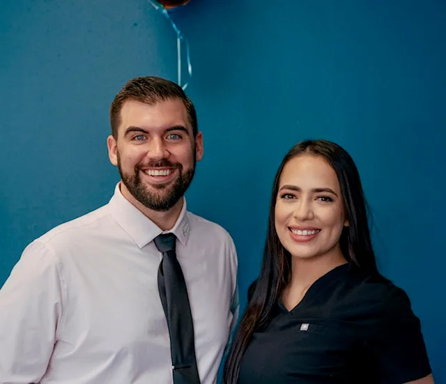 Dr. Brent Johnson with his lead chiropractic assistant, Erin Guzman