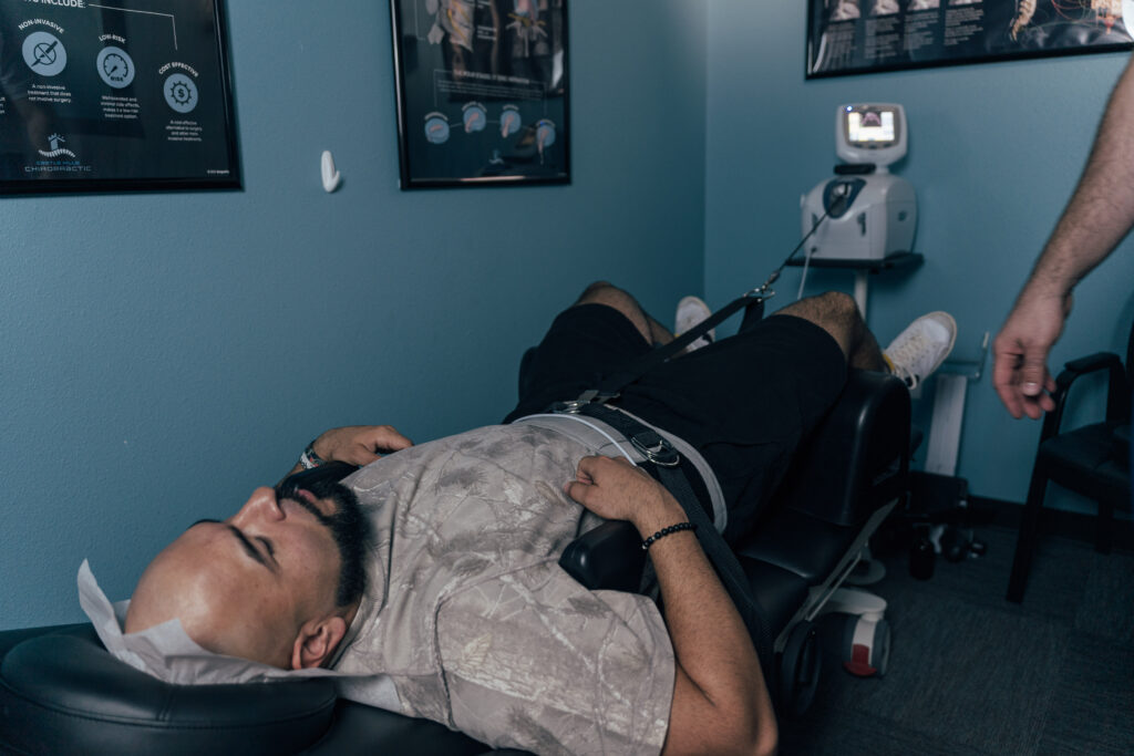 a man having a leg pain treatment
